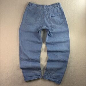 Vintage Karl Kani Baggy Jeans Men 36x32 Blue Faded Embroidered Loose Relaxed 90s